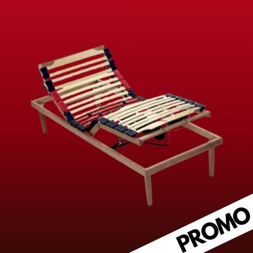 Rete Reclinabile Motorizzata con Doghe in Legno + Materasso ortopedico in poliuretano e memory foam + Guanciale Memory + Cuscino per le gambe in Memory Foam